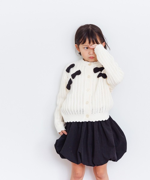 LOWRYS FARM（ローリーズファーム）の「リボンモチーフカーディガン　983904（カーディガン/ボレロ・キッズ・ピンク/ブラック/ホワイト・130cm/120cm/150cm/140cm/110cm）」の16枚目の写真