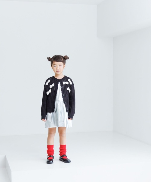 LOWRYS FARM（ローリーズファーム）の「リボンモチーフカーディガン　983904（カーディガン/ボレロ・キッズ・ピンク/ブラック/ホワイト・130cm/120cm/150cm/140cm/110cm）」の19枚目の写真