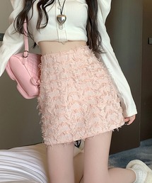 【BALENCIAGA】ピンクコットン混ツイードミニスカート Balenciaga ピンクツイードミニスカート () IFCHIC.COM