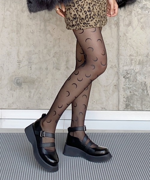 Vipoa（ヴィポア）の「ムーンプリントシアータイツ（タイツ/ストッキング・レディース・ブラック/ホワイト・FREE）」の17枚目の写真