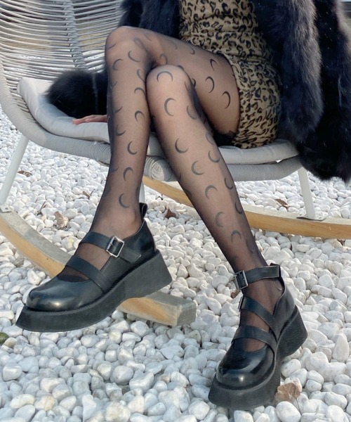 Vipoa（ヴィポア）の「ムーンプリントシアータイツ（タイツ/ストッキング・レディース・ブラック/ホワイト・FREE）」の22枚目の写真