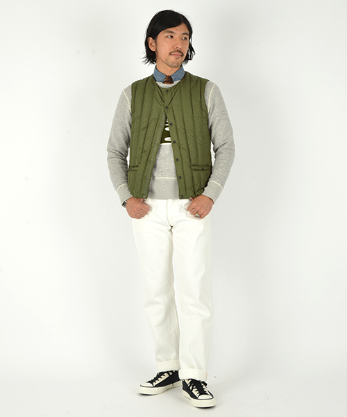 美品 ロッキーマウンテンフェザーベッド ダウンベスト オリーブ 38