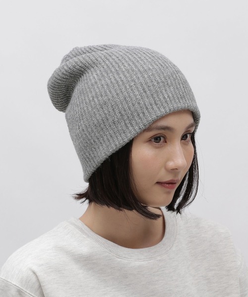 LAKOLE（ラコレ）の「アクリル畦ワッチ / 989464（ニットキャップ/ビーニー・レディース・ブラック/オフホワイト/グレー/サンドグレー・FREE）」の3枚目の写真