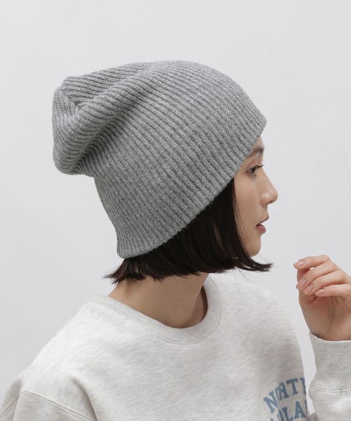 LAKOLE（ラコレ）の「アクリル畦ワッチ / 989464（ニットキャップ/ビーニー・レディース・ブラック/オフホワイト/グレー/サンドグレー・FREE）」の5枚目の写真