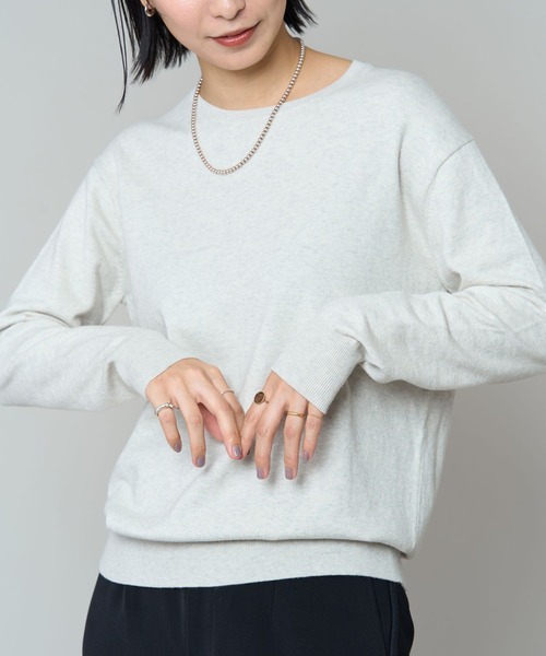 BARNYARDSTORM(バンヤードストーム)の「BARNYARDSTORM / ボートハイゲージニット【WEB限定カラー】(ニット/セーター・レディース・ピンク/ブルー/ライトグレー/チャコールグレー・0/1)」の2枚目の写真