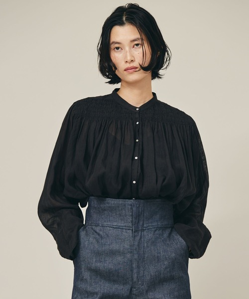 カレンソロジー<C.S.G＞ラミーギャザーブラウス　美品 カレンソロジーCURENSOLOGY <C.S.G>ラミーギャザーブラウス