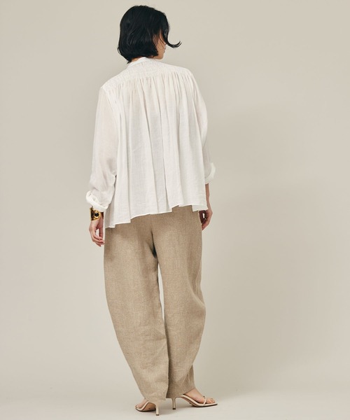 Curensology(カレンソロジー)の「Curensology(カレンソロジー)/<C.S.G>ラミーギャザーブラウス(シャツ/ブラウス・レディース・ホワイト/レッド/ブラック・FREE)」の8枚目の写真