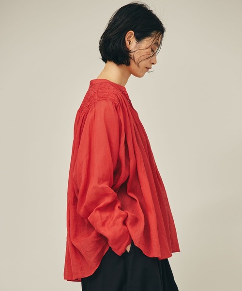 Curensology(カレンソロジー)の「Curensology(カレンソロジー)/<C.S.G>ラミーギャザーブラウス(シャツ/ブラウス・レディース・ホワイト/レッド/ブラック・FREE)」の15枚目の写真