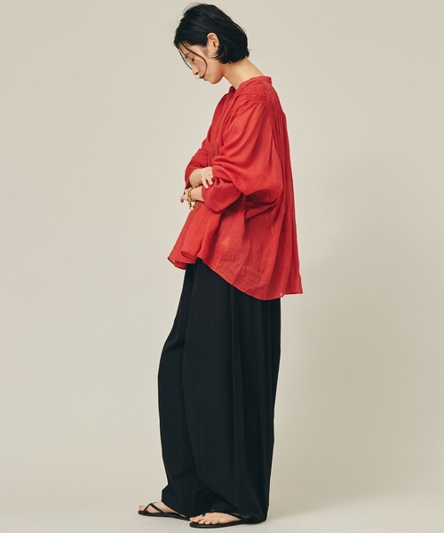 Curensology(カレンソロジー)の「Curensology(カレンソロジー)/<C.S.G>ラミーギャザーブラウス(シャツ/ブラウス・レディース・ホワイト/レッド/ブラック・FREE)」の17枚目の写真