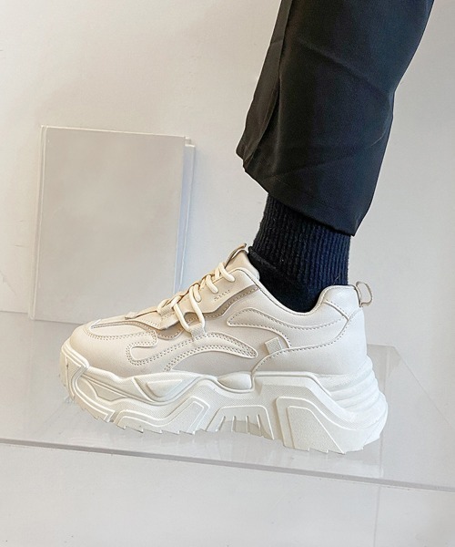 Miniministore（ミニミニストア）の「ダッドスニーカー レディース ボリューム（スニーカー・レディース・アイボリー/ブラック・24.5cm/24.0cm/23.5cm/23.0cm/22.5cm/22.0cm）」の7枚目の写真