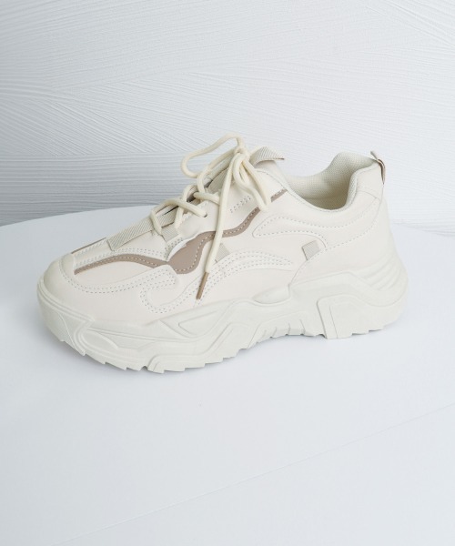 Miniministore（ミニミニストア）の「ダッドスニーカー レディース ボリューム（スニーカー・レディース・アイボリー/ブラック・24.5cm/24.0cm/23.5cm/23.0cm/22.5cm/22.0cm）」の19枚目の写真