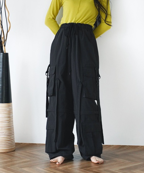Aphlotus(アプロタス)の「ナイロンワッシャー テクノパンツ【セレクトアイテム】(カーゴパンツ・メンズ・ブラック/オフホワイト・LARGE/X-LARGE)」の3枚目の写真