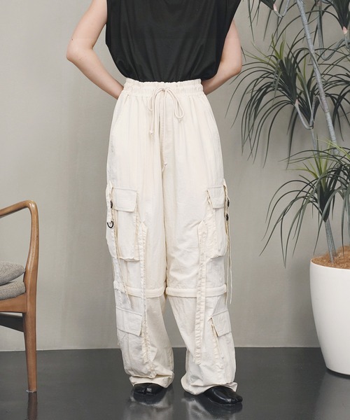 Aphlotus(アプロタス)の「ナイロンワッシャー テクノパンツ【セレクトアイテム】(カーゴパンツ・メンズ・ブラック/オフホワイト・LARGE/X-LARGE)」の14枚目の写真
