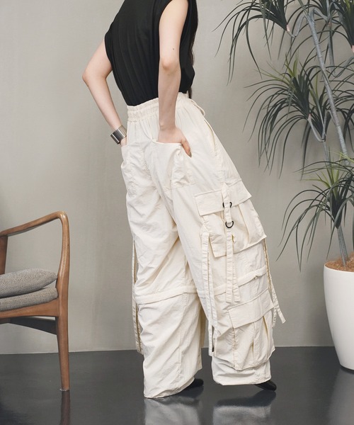 Aphlotus(アプロタス)の「ナイロンワッシャー テクノパンツ【セレクトアイテム】(カーゴパンツ・メンズ・ブラック/オフホワイト・LARGE/X-LARGE)」の15枚目の写真