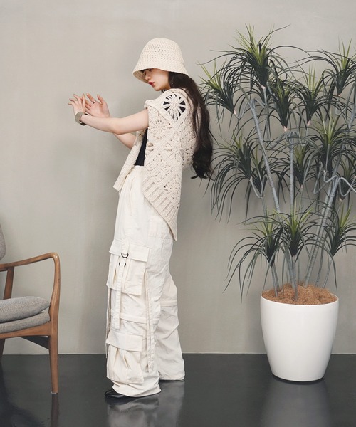 Aphlotus(アプロタス)の「ナイロンワッシャー テクノパンツ【セレクトアイテム】(カーゴパンツ・メンズ・ブラック/オフホワイト・LARGE/X-LARGE)」の18枚目の写真