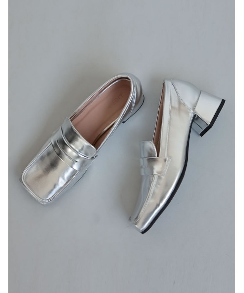 Re:EDIT（リエディ）の「[2024SS COLLECTION][大きいサイズ有]スクエアトゥヒールローファー（ローファー・レディース・シルバー/ブラック/アイボリー・MEDIUM/XX-LARGE/LARGE/X-LARGE/SMALL）」の3枚目の写真