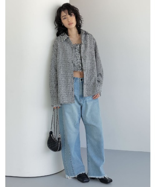 Re:EDIT（リエディ）の「[2024SS COLLECTION][大きいサイズ有]スクエアトゥヒールローファー（ローファー・レディース・シルバー/ブラック/アイボリー・MEDIUM/XX-LARGE/LARGE/X-LARGE/SMALL）」の8枚目の写真