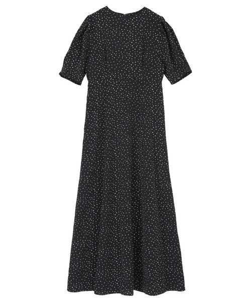 COS コス クルーネック シルク ドレス フレア ワンピース Black 44257b3bdd1c481158d09e2f6b76c2