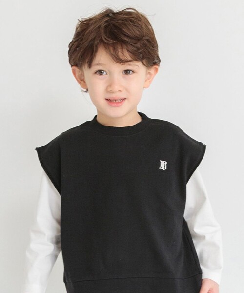 BRANSHES（ブランシェス）の「ミニ裏毛デイリーベスト（ベスト・キッズ・アイボリー/ブラック/ロイヤルブルー・S/M/L/XL）」の3枚目の写真