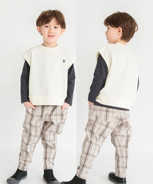 BRANSHES（ブランシェス）の「ミニ裏毛デイリーベスト（ベスト・キッズ・アイボリー/ブラック/ロイヤルブルー・S/M/L/XL）」の5枚目の写真