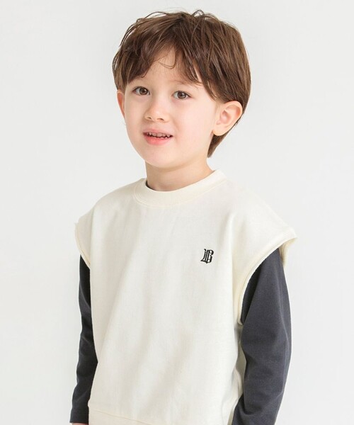 BRANSHES（ブランシェス）の「ミニ裏毛デイリーベスト（ベスト・キッズ・アイボリー/ブラック/ロイヤルブルー・S/M/L/XL）」の9枚目の写真