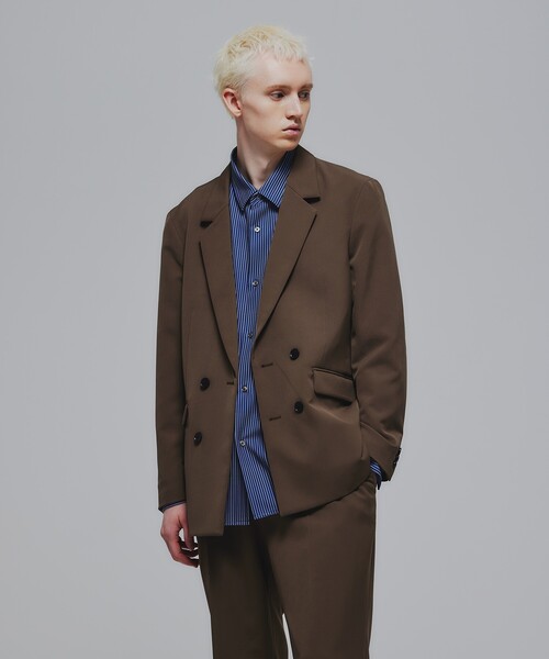 tk.TAKEO KIKUCHI（ティーケータケオキクチ）の「◆Stadt cloth ダブルジャケット（セットアップ対応）（テーラードジャケット・メンズ・ダークグレー/ブラック/ダークブラウン・01/02/03）」の8枚目の写真