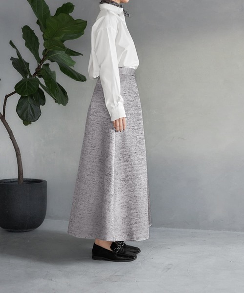 STYLE DELI(スタイルデリ)の「【LUXE】微光沢ジャガードマキシ丈タックスカート/95cm(スカート・レディース・グレー/ブラック/イエロー・M/S)」の20枚目の写真