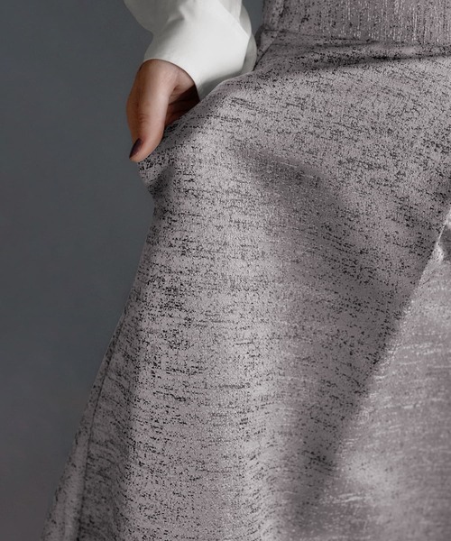 STYLE DELI(スタイルデリ)の「【LUXE】微光沢ジャガードマキシ丈タックスカート/95cm(スカート・レディース・グレー/ブラック/イエロー・M/S)」の22枚目の写真