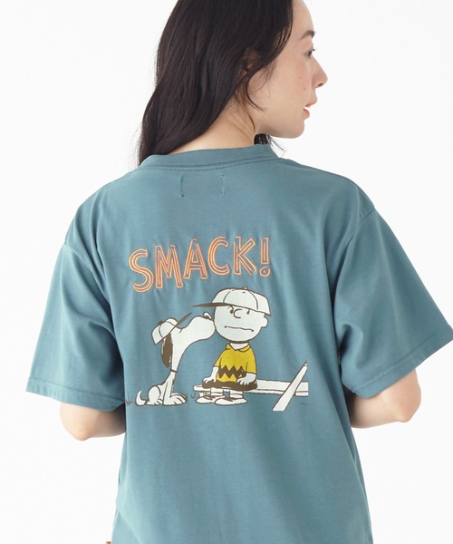 KRIFF MAYER Lady's Collection(クリフメイヤーレディースコレクション)の「スヌーピー半袖ゆるT(チャーリー)(Tシャツ/カットソー・レディース・チャコール/カラフル/ブルー/オフホワイト/イエロー・MEDIUM/LARGE)」の4枚目の写真
