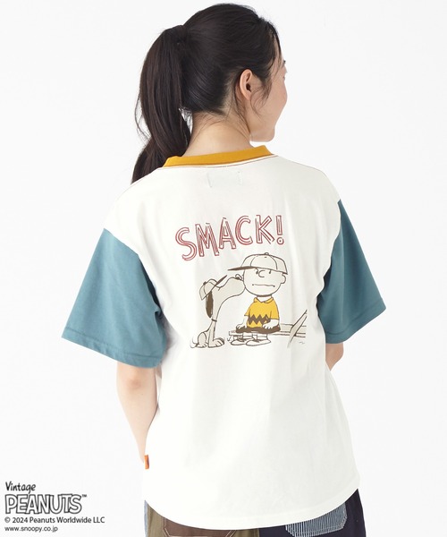 KRIFF MAYER Lady's Collection(クリフメイヤーレディースコレクション)の「スヌーピー半袖ゆるT(チャーリー)(Tシャツ/カットソー・レディース・チャコール/カラフル/ブルー/オフホワイト/イエロー・MEDIUM/LARGE)」の11枚目の写真