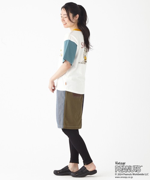 KRIFF MAYER Lady's Collection(クリフメイヤーレディースコレクション)の「スヌーピー半袖ゆるT(チャーリー)(Tシャツ/カットソー・レディース・チャコール/カラフル/ブルー/オフホワイト/イエロー・MEDIUM/LARGE)」の13枚目の写真