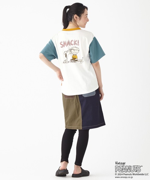 KRIFF MAYER Lady's Collection(クリフメイヤーレディースコレクション)の「スヌーピー半袖ゆるT(チャーリー)(Tシャツ/カットソー・レディース・チャコール/カラフル/ブルー/オフホワイト/イエロー・MEDIUM/LARGE)」の14枚目の写真