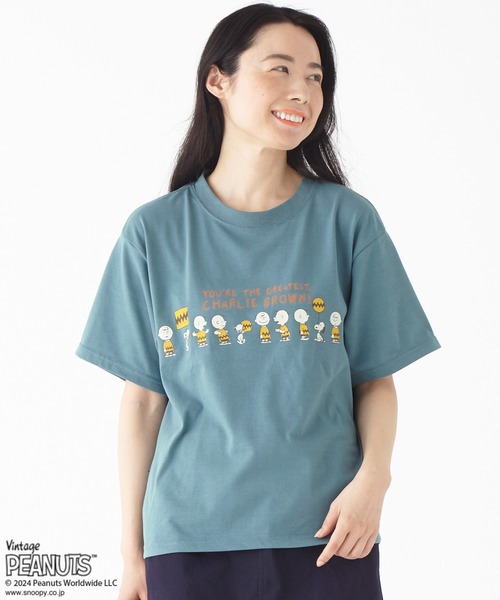 KRIFF MAYER Lady's Collection(クリフメイヤーレディースコレクション)の「スヌーピー半袖ゆるT(チャーリー)(Tシャツ/カットソー・レディース・チャコール/カラフル/ブルー/オフホワイト/イエロー・MEDIUM/LARGE)」の15枚目の写真