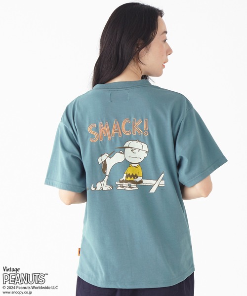 KRIFF MAYER Lady's Collection(クリフメイヤーレディースコレクション)の「スヌーピー半袖ゆるT(チャーリー)(Tシャツ/カットソー・レディース・チャコール/カラフル/ブルー/オフホワイト/イエロー・MEDIUM/LARGE)」の16枚目の写真