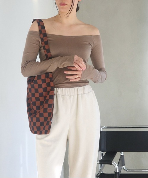 ENCIRCLE(エンサークル)の「【ENCIRCLE/エンサークル】Block check bag/ブロックチェックバック(エコバッグ/サブバッグ・レディース・ライトグリーン/ブラウン・FREE)」の8枚目の写真