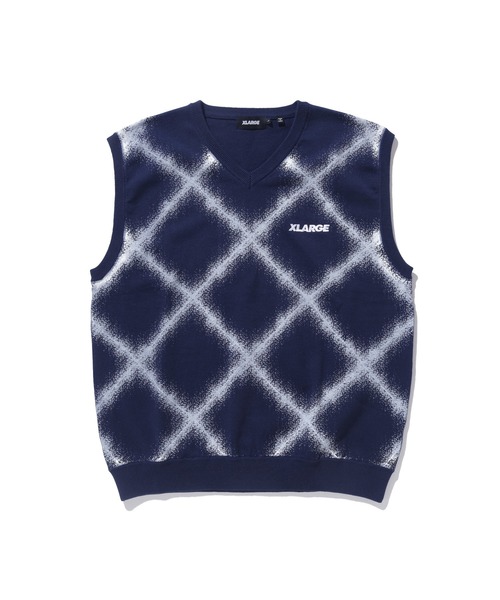 XLARGE（エクストララージ）の「BARBED WIRE KNIT VEST（ベスト・メンズ・ネイビー/ブラック・XL/L/M）」の2枚目の写真