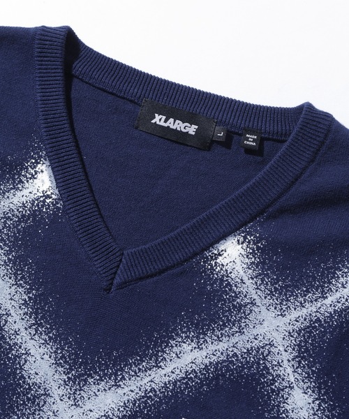 XLARGE（エクストララージ）の「BARBED WIRE KNIT VEST（ベスト・メンズ・ネイビー/ブラック・XL/L/M）」の4枚目の写真
