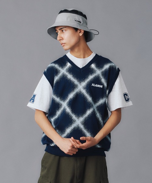 XLARGE（エクストララージ）の「BARBED WIRE KNIT VEST（ベスト・メンズ・ネイビー/ブラック・XL/L/M）」の6枚目の写真