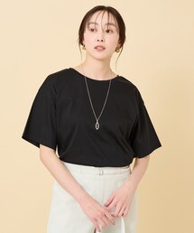 ◆【接触冷感/抗菌防臭/洗える】アイスクリアコットン 5分袖Tシャツ