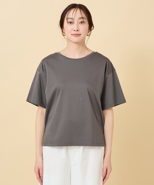 UNTITLED(アンタイトル)の「◆【接触冷感/抗菌防臭/洗える】アイスクリアコットン 5分袖Tシャツ(Tシャツ/カットソー・レディース・オフホワイト/チャコールグレー/ブラック・00/02/04/44/48/50)」の20枚目の写真