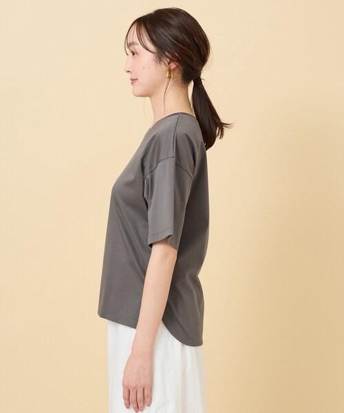 UNTITLED(アンタイトル)の「◆【接触冷感/抗菌防臭/洗える】アイスクリアコットン 5分袖Tシャツ(Tシャツ/カットソー・レディース・オフホワイト/チャコールグレー/ブラック・00/02/04/44/48/50)」の21枚目の写真
