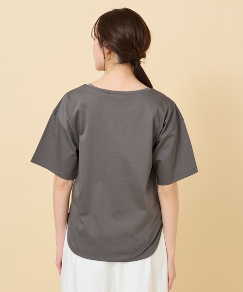 UNTITLED(アンタイトル)の「◆【接触冷感/抗菌防臭/洗える】アイスクリアコットン 5分袖Tシャツ(Tシャツ/カットソー・レディース・オフホワイト/チャコールグレー/ブラック・00/02/04/44/48/50)」の22枚目の写真