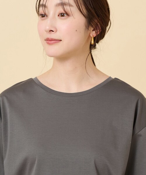 UNTITLED(アンタイトル)の「◆【接触冷感/抗菌防臭/洗える】アイスクリアコットン 5分袖Tシャツ(Tシャツ/カットソー・レディース・オフホワイト/チャコールグレー/ブラック・00/02/04/44/48/50)」の13枚目の写真