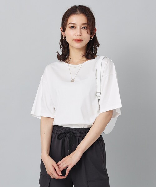 UNTITLED(アンタイトル)の「◆【接触冷感/抗菌防臭/洗える】アイスクリアコットン 5分袖Tシャツ(Tシャツ/カットソー・レディース・オフホワイト/チャコールグレー/ブラック・00/02/04/44/48/50)」の16枚目の写真