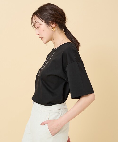 UNTITLED(アンタイトル)の「◆【接触冷感/抗菌防臭/洗える】アイスクリアコットン 5分袖Tシャツ(Tシャツ/カットソー・レディース・オフホワイト/チャコールグレー/ブラック・00/02/04/44/48/50)」の11枚目の写真