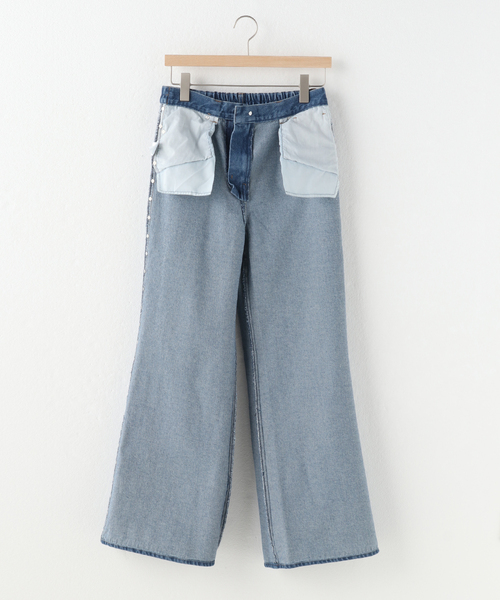 セール】【AFB / エーエフビー】STUDDED BAGGY PANTS（デニムパンツ 