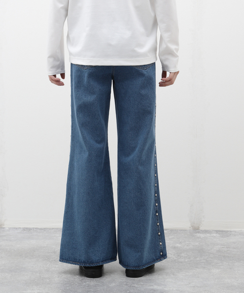 セール】【AFB / エーエフビー】STUDDED BAGGY PANTS（デニムパンツ 