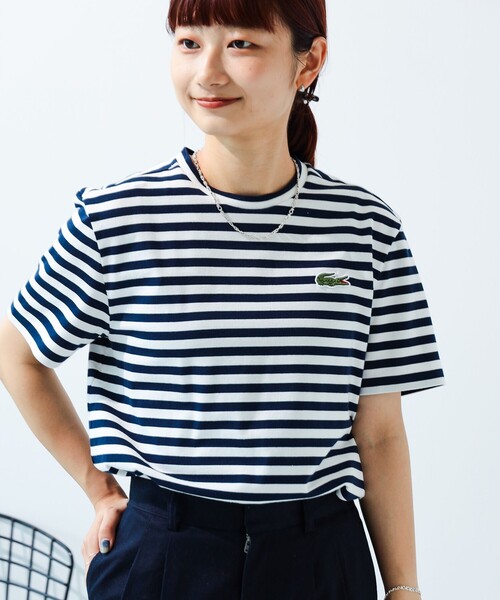 LACOSTE ボーダークルーネック XS LACOSTE（ラコステ）の「LACOSTE / クルーネック ボーダー T