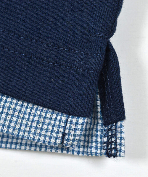 BeBe（ベベ）の「【お揃い】ギンガムチェックポケット配色天竺Tシャツ(90~150cm)（Tシャツ/カットソー・キッズ・グリーン/ネイビー・130cm/120cm/110cm/140cm/100cm/150cm/90cm）」の14枚目の写真