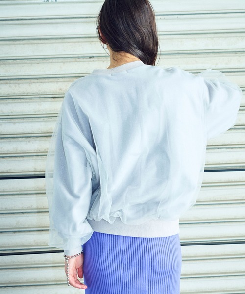 ELLEgirl（エルガール）の「チュールレイヤードスウェットプルオーバー【ELLEgirl/エル ガール】（スウェット・レディース・アイボリー/ライトグレー・FREE）」の22枚目の写真